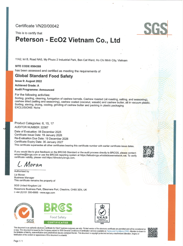 Why BRCGS Certification Matters for Your Organic Cashew Supplier Choice