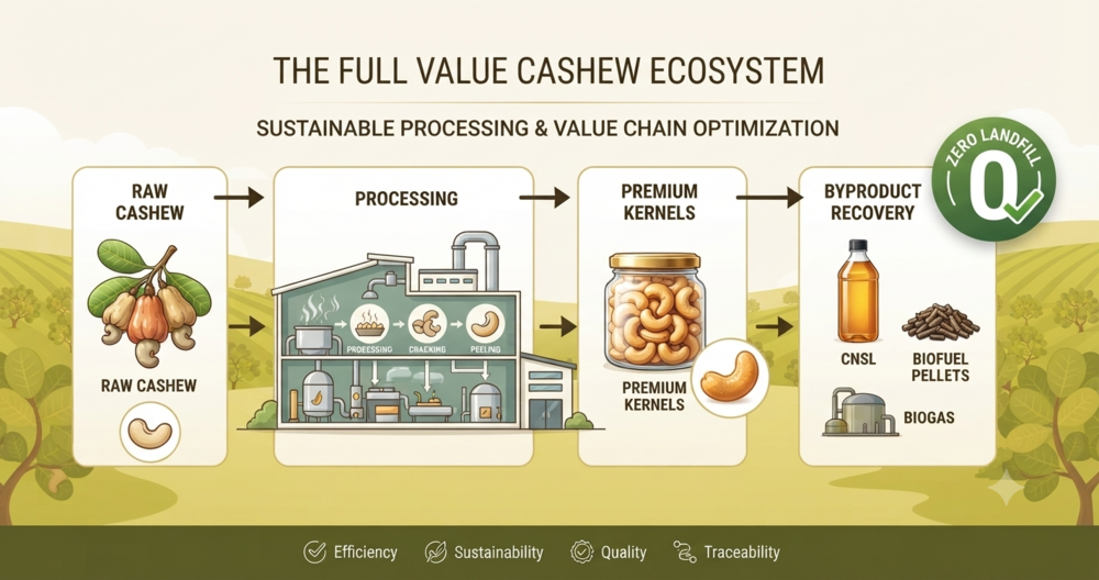 Organic Cashew Supplier Vietnam: Zero-Landfill Processing